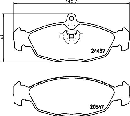 HELLA 8DB 355 013-031 - Bremsbelagsatz, Scheibenbremse alexcarstop-ersatzteile.com