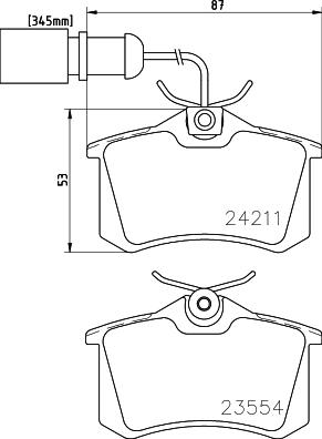 HELLA 8DB 355 013-131 - Bremsbelagsatz, Scheibenbremse alexcarstop-ersatzteile.com