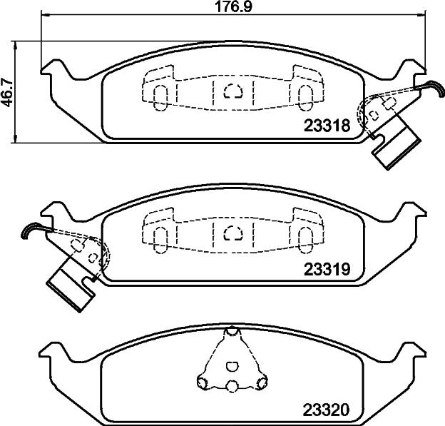 HELLA 8DB 355 013-281 - Bremsbelagsatz, Scheibenbremse alexcarstop-ersatzteile.com