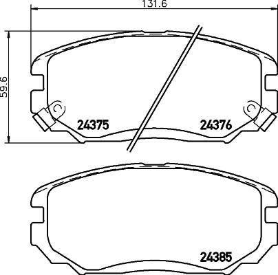 HELLA 8DB 355 012-461 - Bremsbelagsatz, Scheibenbremse alexcarstop-ersatzteile.com