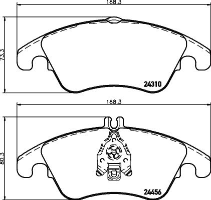 HELLA 8DB 355 012-621 - Bremsbelagsatz, Scheibenbremse alexcarstop-ersatzteile.com