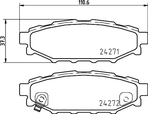 HELLA 8DB 355 012-261 - Bremsbelagsatz, Scheibenbremse alexcarstop-ersatzteile.com