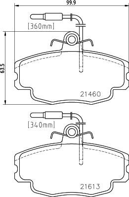 HELLA 8DB 355 017-981 - Bremsbelagsatz, Scheibenbremse alexcarstop-ersatzteile.com