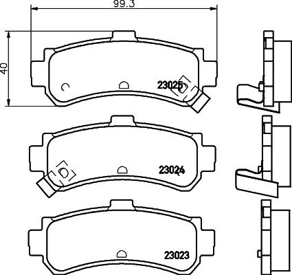 HELLA 8DB 355 017-191 - Bremsbelagsatz, Scheibenbremse alexcarstop-ersatzteile.com