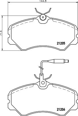 HELLA 8DB 355 017-841 - Bremsbelagsatz, Scheibenbremse alexcarstop-ersatzteile.com