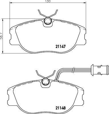 HELLA 8DB 355 017-781 - Bremsbelagsatz, Scheibenbremse alexcarstop-ersatzteile.com