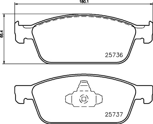 HELLA 8DB 355 039-711 - Bremsbelagsatz, Scheibenbremse alexcarstop-ersatzteile.com