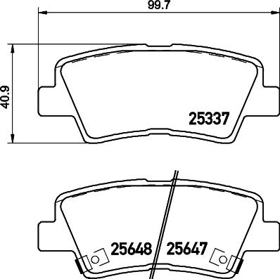 HELLA 8DB 355 036-541 - Bremsbelagsatz, Scheibenbremse alexcarstop-ersatzteile.com