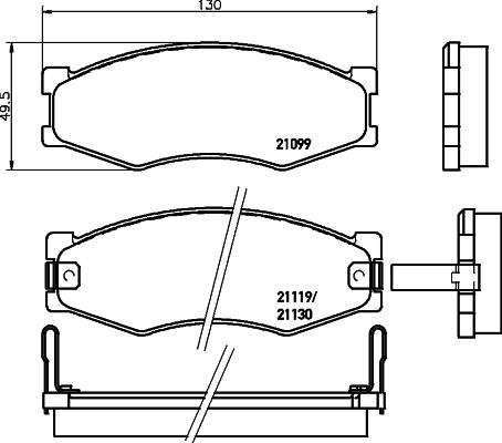 HELLA 8DB 355 036-581 - Bremsbelagsatz, Scheibenbremse alexcarstop-ersatzteile.com