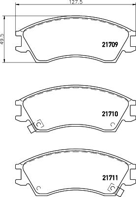 HELLA 8DB 355 036-571 - Bremsbelagsatz, Scheibenbremse alexcarstop-ersatzteile.com