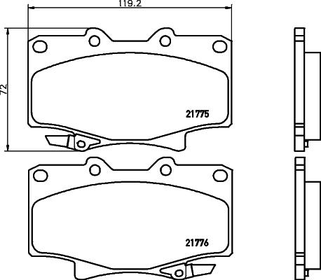 HELLA 8DB 355 036-791 - Bremsbelagsatz, Scheibenbremse alexcarstop-ersatzteile.com