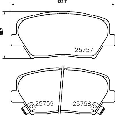 HELLA 8DB 355 030-511 - Bremsbelagsatz, Scheibenbremse alexcarstop-ersatzteile.com