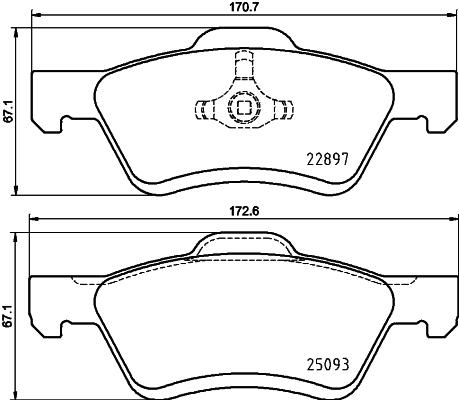 HELLA 8DB 355 031-691 - Bremsbelagsatz, Scheibenbremse alexcarstop-ersatzteile.com