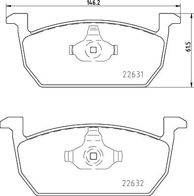 HELLA 8DB 355 032-951 - Bremsbelagsatz, Scheibenbremse alexcarstop-ersatzteile.com