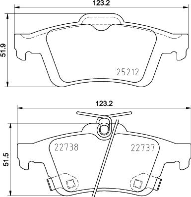 HELLA 8DB 355 037-661 - Bremsbelagsatz, Scheibenbremse alexcarstop-ersatzteile.com