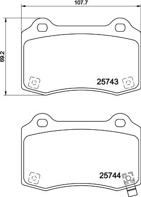 HELLA 8DB 355 037-621 - Bremsbelagsatz, Scheibenbremse alexcarstop-ersatzteile.com