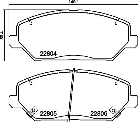 HELLA 8DB 355 037-881 - Bremsbelagsatz, Scheibenbremse alexcarstop-ersatzteile.com