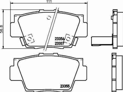 HELLA 8DB 355 013-831 - Bremsbelagsatz, Scheibenbremse alexcarstop-ersatzteile.com