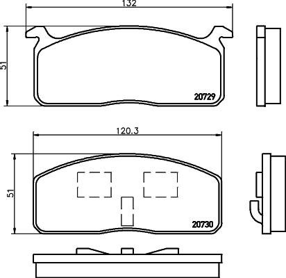 HELLA 8DB 355 029-231 - Bremsbelagsatz, Scheibenbremse alexcarstop-ersatzteile.com