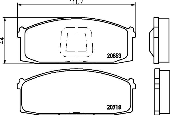 HELLA 8DB 355 029-271 - Bremsbelagsatz, Scheibenbremse alexcarstop-ersatzteile.com