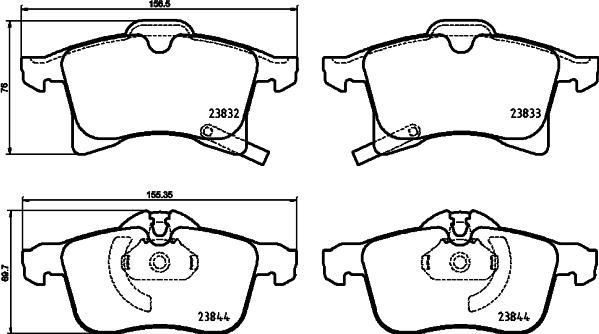 HELLA 8DB 355 025-191 - Bremsbelagsatz, Scheibenbremse alexcarstop-ersatzteile.com