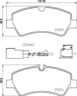 HELLA 8DB 355 025-161 - Bremsbelagsatz, Scheibenbremse alexcarstop-ersatzteile.com