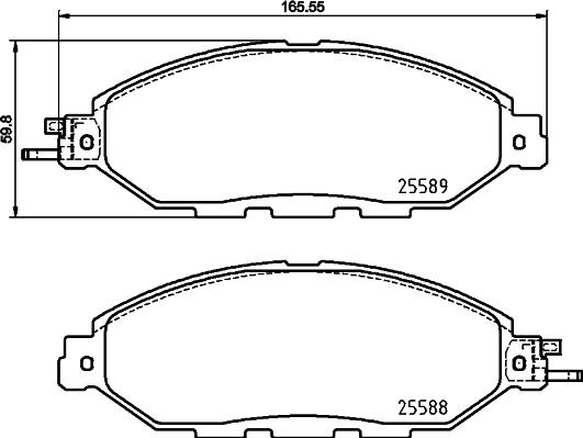 HELLA 8DB 355 025-101 - Bremsbelagsatz, Scheibenbremse alexcarstop-ersatzteile.com