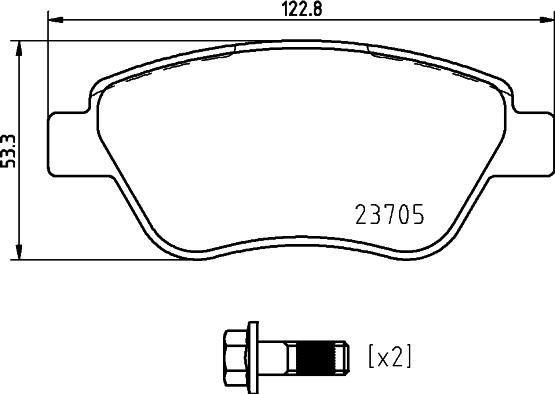 HELLA 8DB 355 025-301 - Bremsbelagsatz, Scheibenbremse alexcarstop-ersatzteile.com