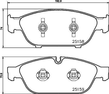 HELLA 8DB 355 026-401 - Bremsbelagsatz, Scheibenbremse alexcarstop-ersatzteile.com