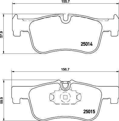 HELLA 8DB 355 026-551 - Bremsbelagsatz, Scheibenbremse alexcarstop-ersatzteile.com