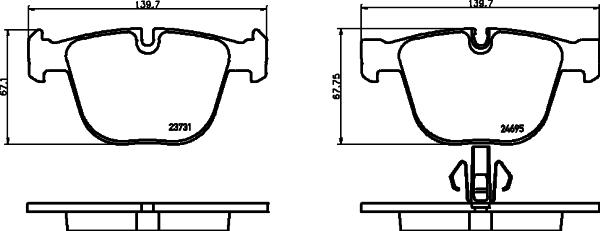 HELLA 8DB 355 026-301 - Bremsbelagsatz, Scheibenbremse alexcarstop-ersatzteile.com