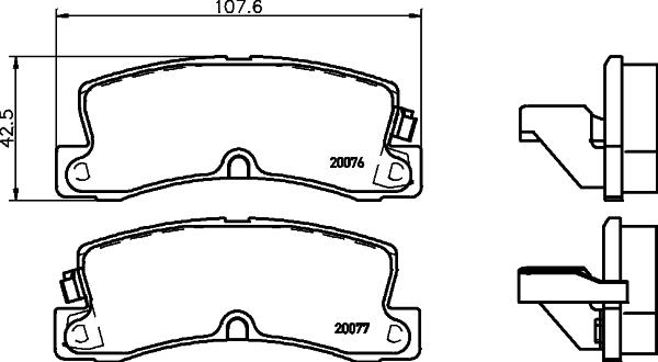 HELLA 8DB 355 026-741 - Bremsbelagsatz, Scheibenbremse alexcarstop-ersatzteile.com