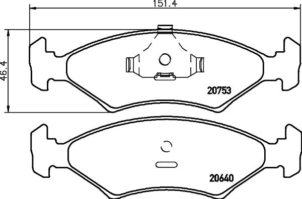 HELLA 8DB 355 026-781 - Bremsbelagsatz, Scheibenbremse alexcarstop-ersatzteile.com