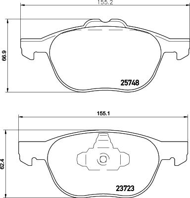 HELLA 8DB 355 020-411 - Bremsbelagsatz, Scheibenbremse alexcarstop-ersatzteile.com