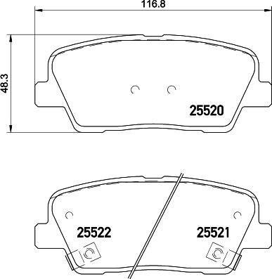 HELLA 8DB 355 023-041 - Bremsbelagsatz, Scheibenbremse alexcarstop-ersatzteile.com