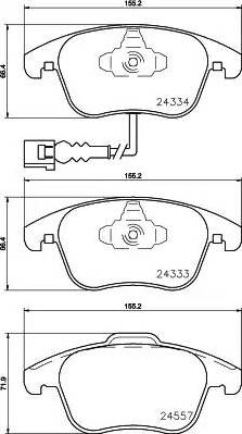 HELLA 8DB 355 020-321 - Bremsbelagsatz, Scheibenbremse alexcarstop-ersatzteile.com