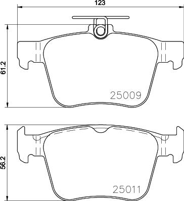 HELLA 8DB 355 020-261 - Bremsbelagsatz, Scheibenbremse alexcarstop-ersatzteile.com