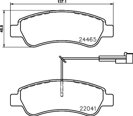 HELLA 8DB 355 021-901 - Bremsbelagsatz, Scheibenbremse alexcarstop-ersatzteile.com