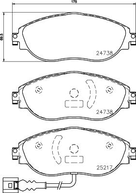 HELLA 8DB 355 021-971 - Bremsbelagsatz, Scheibenbremse alexcarstop-ersatzteile.com