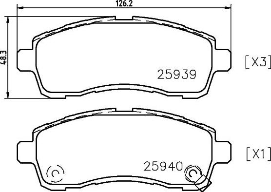 HELLA 8DB 355 021-871 - Bremsbelagsatz, Scheibenbremse alexcarstop-ersatzteile.com