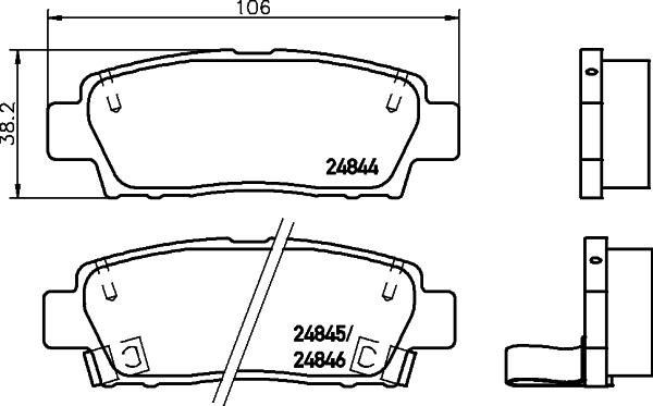 HELLA 8DB 355 028-751 - Bremsbelagsatz, Scheibenbremse alexcarstop-ersatzteile.com