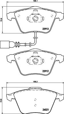 HELLA 8DB 355 023-671 - Bremsbelagsatz, Scheibenbremse alexcarstop-ersatzteile.com