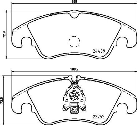 HELLA 8DB 355 023-221 - Bremsbelagsatz, Scheibenbremse alexcarstop-ersatzteile.com