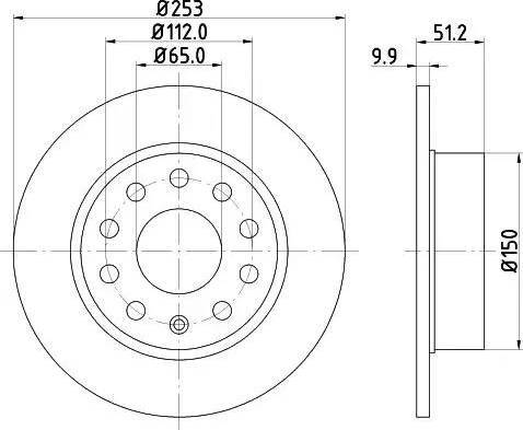 HELLA 8DD 355 109-591 - Bremsscheibe alexcarstop-ersatzteile.com