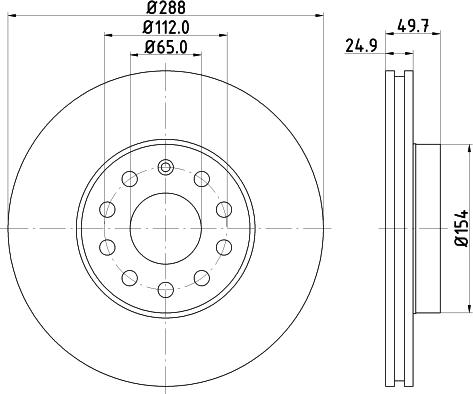 HELLA 8DD 355 109-571 - Bremsscheibe alexcarstop-ersatzteile.com