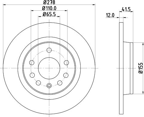 HELLA 8DD 355 109-211 - Bremsscheibe alexcarstop-ersatzteile.com