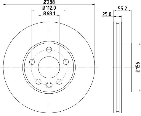 HELLA 8DD 355 104-481 - Bremsscheibe alexcarstop-ersatzteile.com