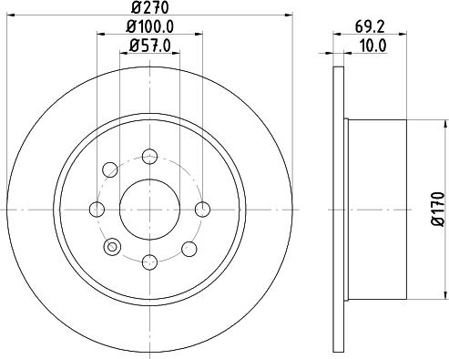 HELLA 8DD 355 104-661 - Bremsscheibe alexcarstop-ersatzteile.com