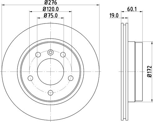 HELLA 8DD 355 123-741 - Bremsscheibe alexcarstop-ersatzteile.com