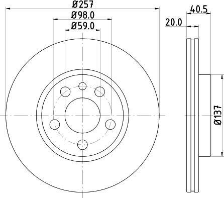 HELLA 8DD 355 105-621 - Bremsscheibe alexcarstop-ersatzteile.com